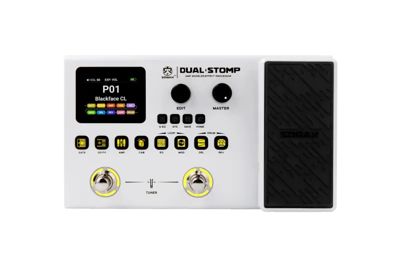PEDALERA MULTIEFECTO SORAN DUAL STOMP GUIT/BAJO-PEDAL DE EXP-125 EFECTOS-99 PRESETS-AUTONOMIA DE 6HS