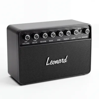 AMPLIFICADOR LEONARD PARA GUITARRA ELECTRICA 20 WATTS-BATERIA RECARGABLE-BLUETOOTH-DISTORSION-DELAY