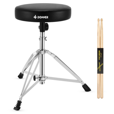 BANQUETA DE BATERIA DONNER ASIENTO REDONDO-INCLUYE PALILLOS