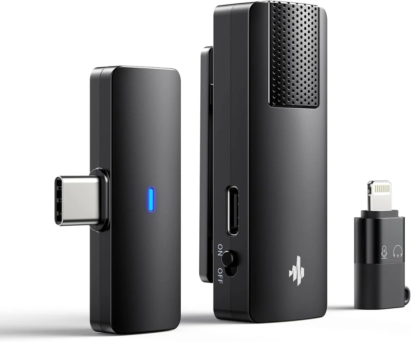 MICROFONO DE SOLAPA INALAMBRICO DONNER LM100 PARA IPHONE/ANDROID-REDUCCION DE RUIDO AUTOMATICA
