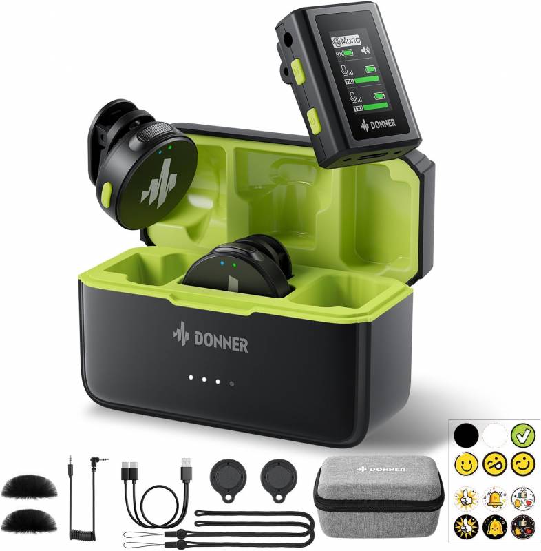 MICROFONO DE SOLAPA INALAMBRICO DONNER VPM20 PARA CAMARA-IPHONE IPAD DE CUALQUIER GENERACION ANDROID