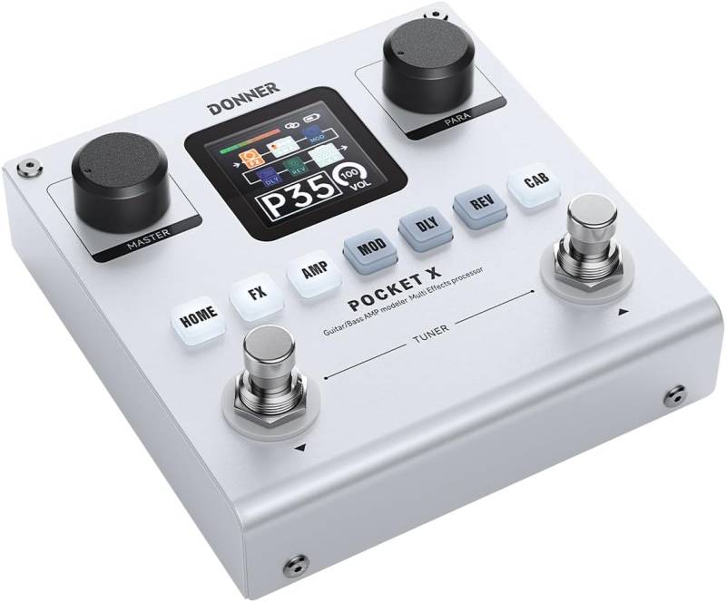 PEDALERA DONNER POCKET X-PROCESADOR MULTIEFECTOS PORTATIL Y RECARGABLE PARA GUITARRA Y BAJO