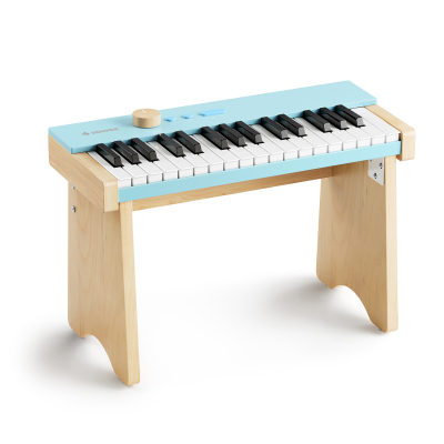 PIANO ELECTRICO DONNER KIDO V10 DE MADERA PARA NIÑOS-32 TECLAS-12 TONOS-20CANCIONES-BTH-USBC-CELESTE
