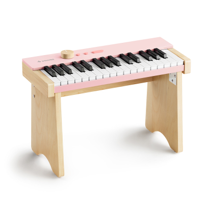 PIANO ELECTRICO DONNER KIDO V10 DE MADERA PARA NIÑOS-32 TECLAS-12 TONOS-20CANCIONES-BTH-USBC- ROSA