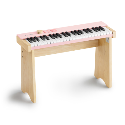 PIANO ELECTRICO DONNER KIDO V20 DE MADERA PARA NIÑOS-44 TECLAS C/STAND-BTH-USBC -COLOR ROSA