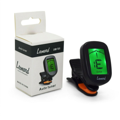 AFINADOR LEONARD TIPO CLIP CROMATICO-GUITARRA-BAJO-VIOLIN-UKELELE-F-Bb-Eb