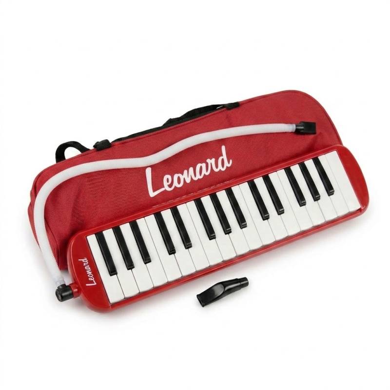 MELODICA LEONARD 32 NOTAS CON FUNDA-COLOR ROJO