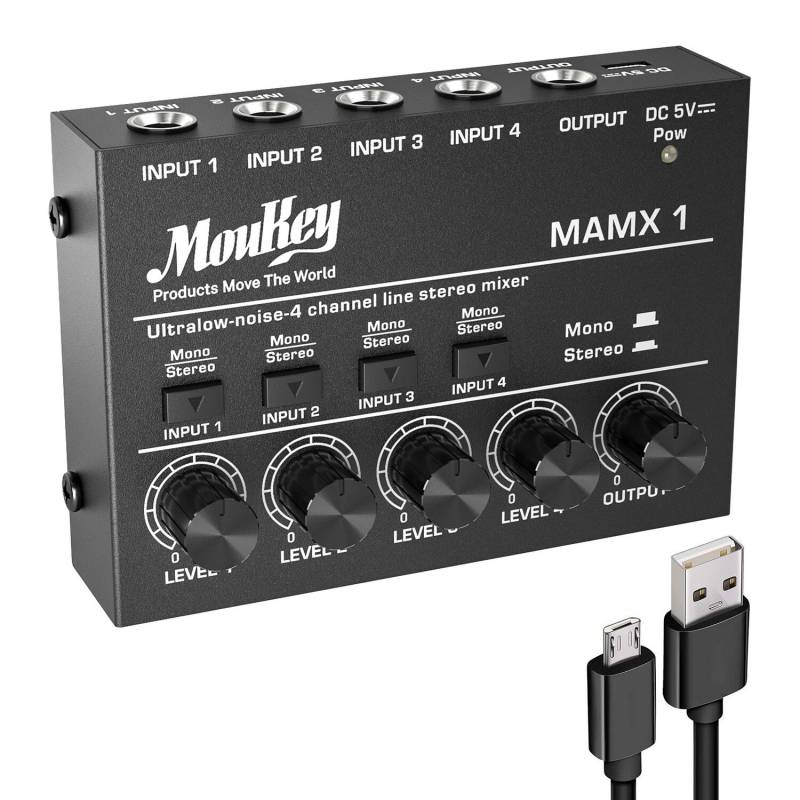 MIXER DE AUDIO DONNER MAMX1 MOUKEY-4 CANALES
