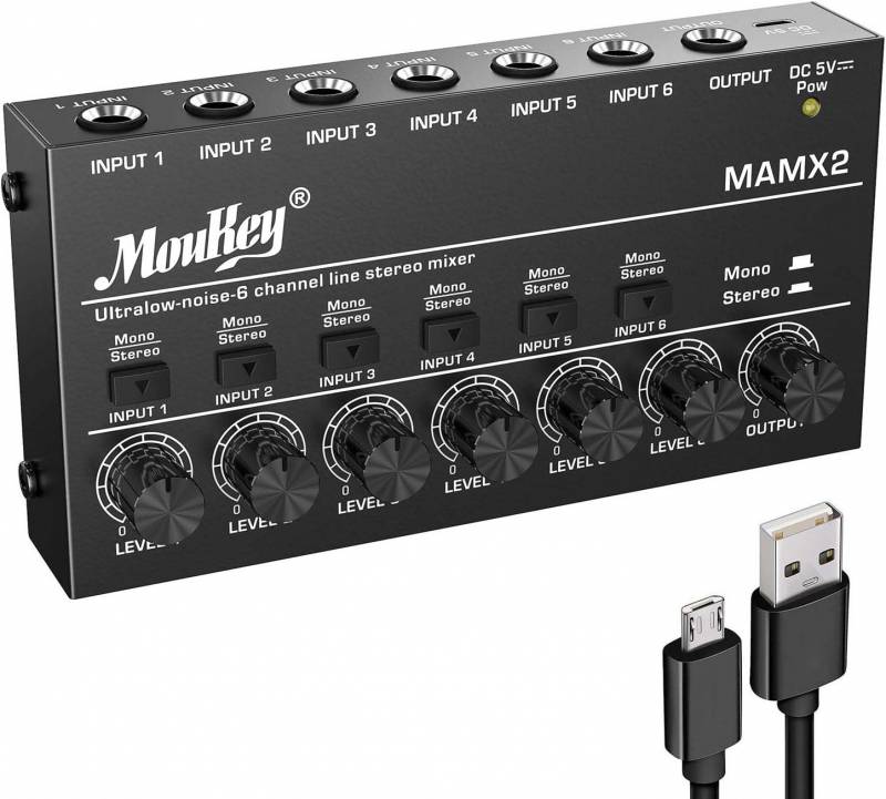 MIXER DE AUDIO DONNER MAMX2 MOUKEY-6 CANALES