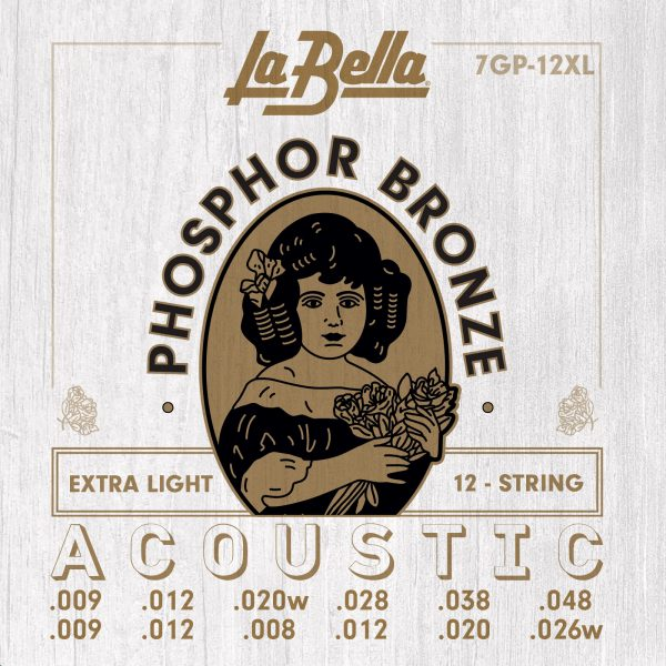 ENCORDADO LA BELLA DE GUITARRA ACUSTICA PHOSPOR BRONZE 12 CUERDAS