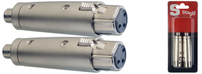 ADAPTADOR STAGG XLR HEMBRA RCA HEMBRA - BLISTER x 2 UNIDADES