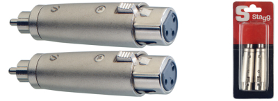 ADAPTADOR STAGG XLR HEMBRA  RCA MACHO - BLISTER x 2 UNIDADES