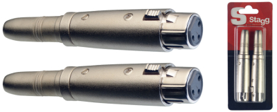 ADAPTADOR STAGG XLR HEMBRA JACK HEMBRA - BLISTER x 2 UNIDADES