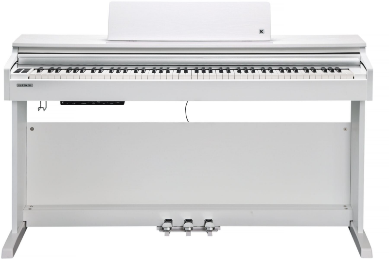 PIANO DIGITAL KURZWEIL 88 NOTAS CON MUEBLE-12 SONIDOS-256 VOCES POLIFONIA-BANQUETA-USB/MIDI-BLANCO