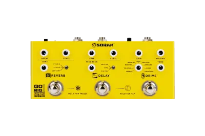 PEDALERA MULTIEFECTO SORAN GO RIG I-9 EFECTOS-3 DELAYS-3 REVERB-BTH-BATERIA DE 5HS