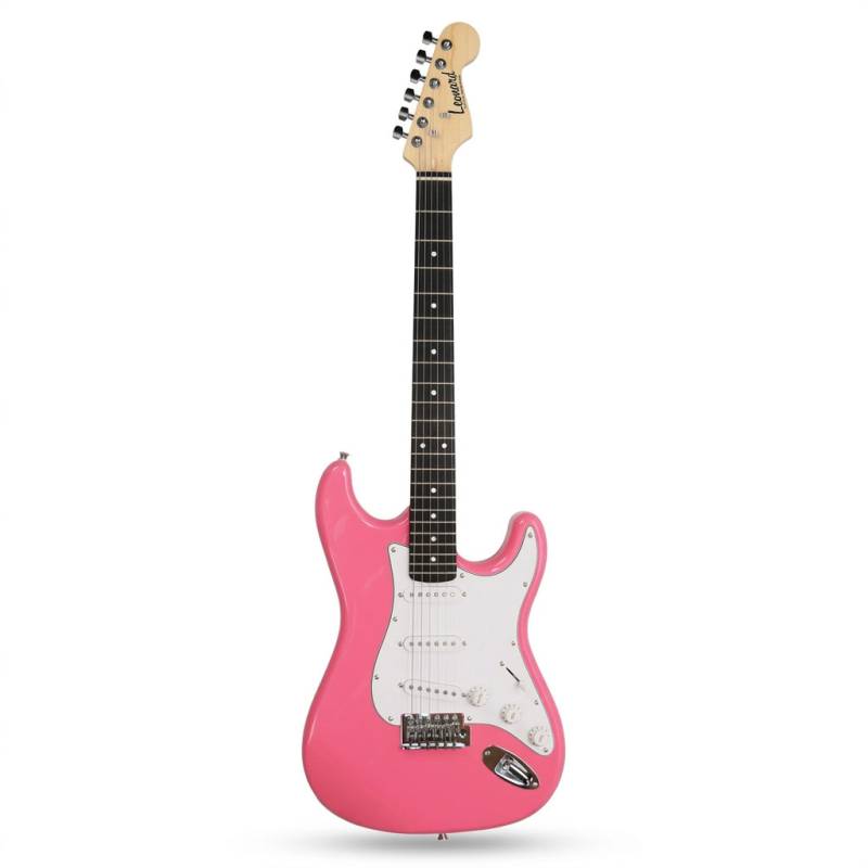 GUITARRA ELECTRICA LEONARD STRATOCASTER 3 MICS SIMPLES-PALANCA-COLOR ROSA