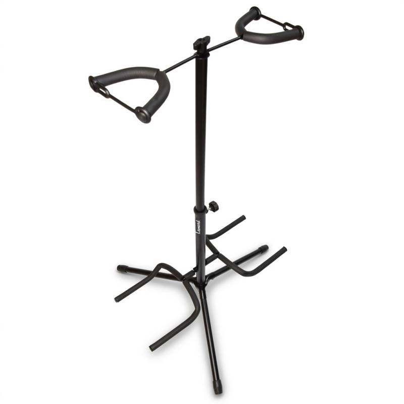 SOPORTE LEONARD DOBLE PARA GUITARRA O BAJO-COLOR NEGRO