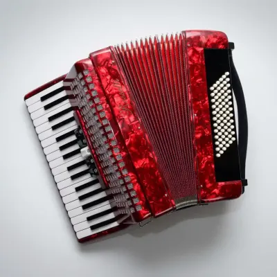 ACORDEON ROSSETTI 72 BAJOS-34 TECLAS-5 REGISTROS-COLOR ROJO