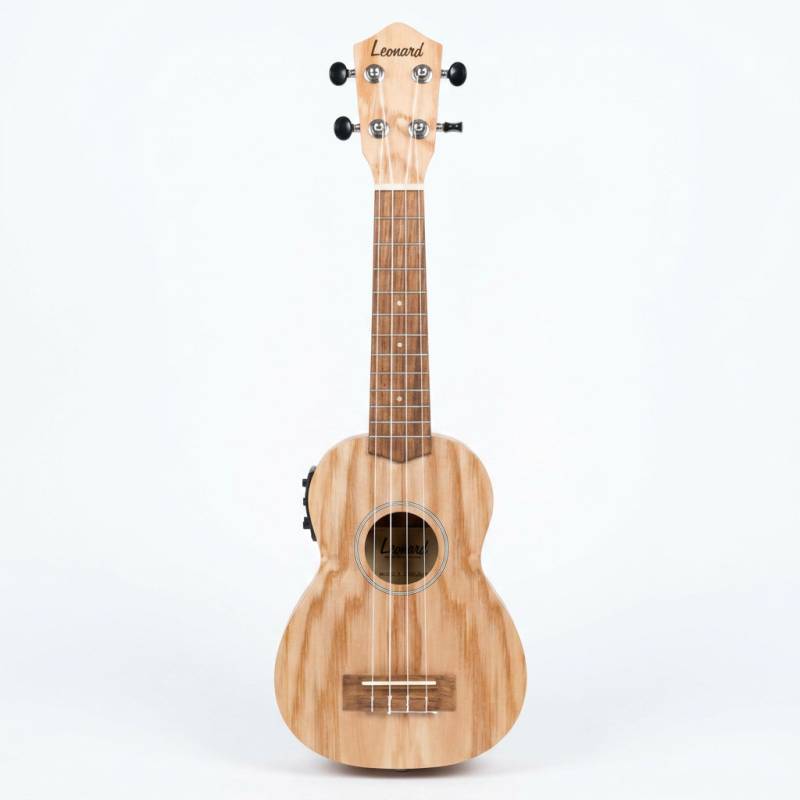 UKELELE LEONARD SOPRANO ASH 21 CON EQ - CUERDAS AQUILA Y FUNDA - COLOR NATURAL MATE