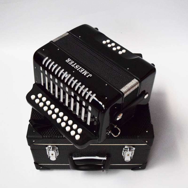 ACORDEON J MEISTER 8 BAJOS LLAVES DE BOTONES DIATONICO COLOR NEGRO