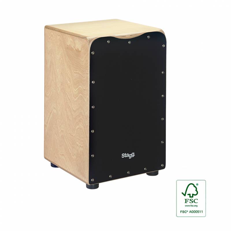 CAJON STAGG CON 2 PARES DE CUERDAS AJUSTABLES-INCLUYE LLAVE DE AFINAR-TAPA COLOR NEGRO