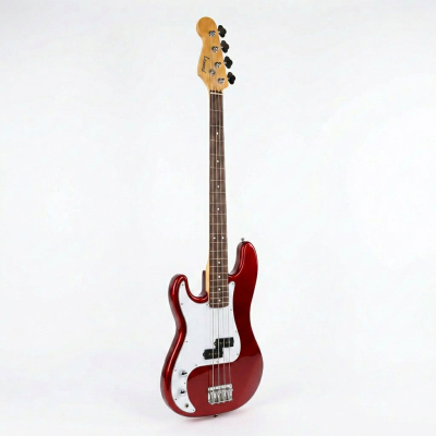 BAJO LEONARD PRECISION PARA ZURDO-1 MICROFONO PB-COLOR ROJO METALIZADO
