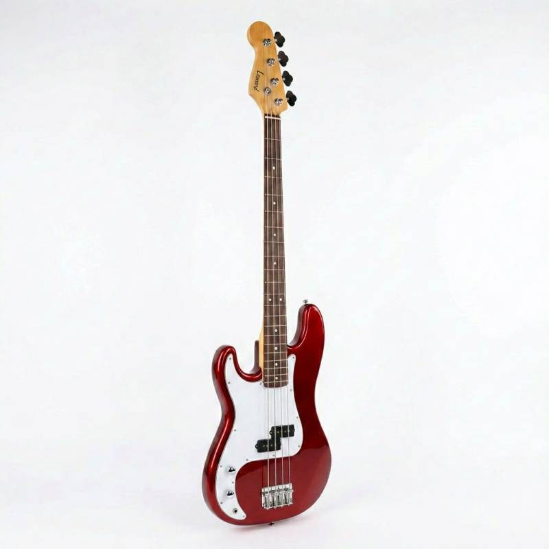 BAJO LEONARD PRECISION PARA ZURDO-1 MICROFONO PB-COLOR ROJO METALIZADO