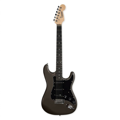 GUITARRA ELECTRICA LEONARD STRATOCASTER 3 MICS SIMPLES-PALANCA-COLOR GRIS METALIZADO