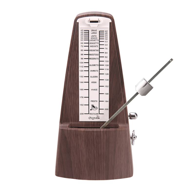 METRONOMO CHERUB MECANICO CON CAMPANA COLOR WALNUT-DIVISION DE COMPASES