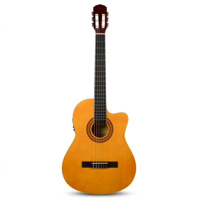 GUITARRA CLASICA LEONARD ELECTROACUSTICA TAPA PINO-EQ 5 BANDAS Y AFINADOR-CON ALMA