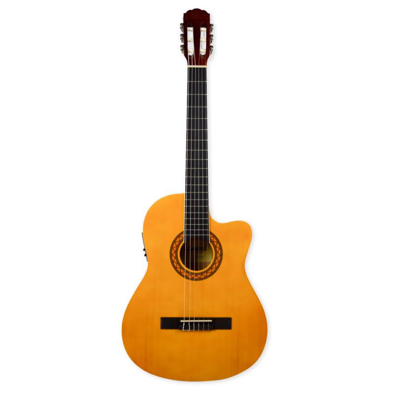 GUITARRA CLASICA LEONARD ELECTROACUSTICA TAPA PINO-EQ 5 BANDAS Y AFINADOR-CON ALMA