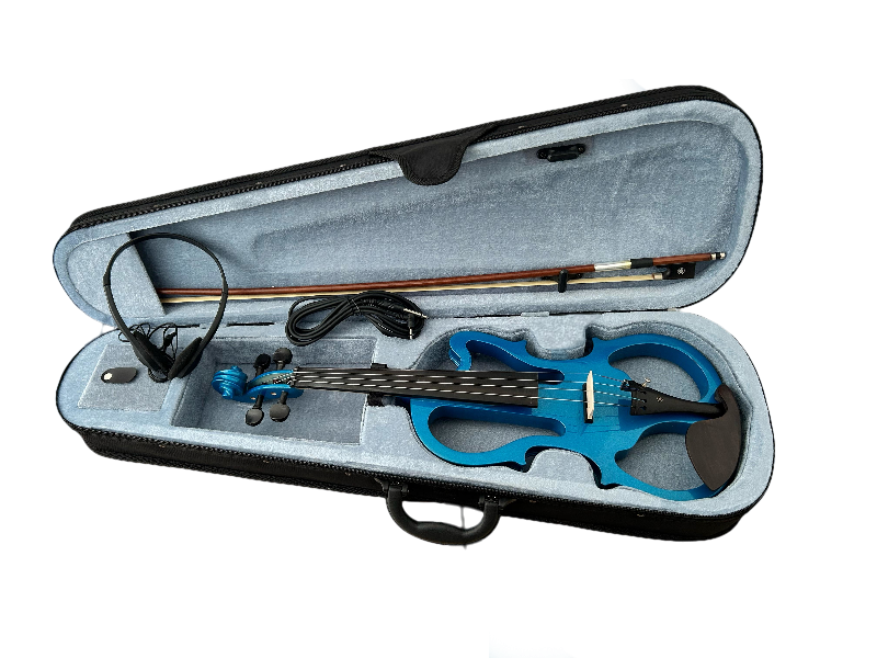 VIOLIN ELECTRICO INCLUYE ESTUCHE-AURICULARES-ARCO COLOR AZUL