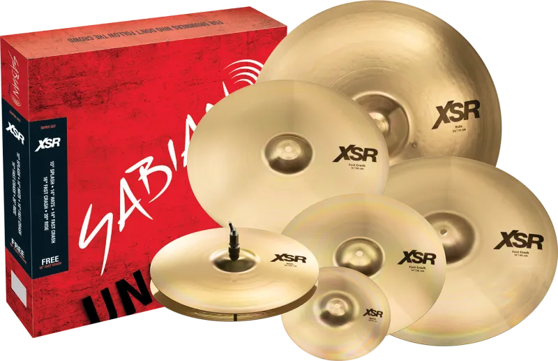 SET SABIAN XSR SUPER SET INCLUYE SPLASH 10-HIHAT 14-CRASHES 14 16 18-RIDE 20