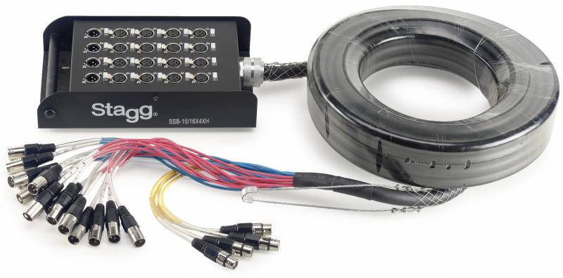 MANGUERA STAGG 16 ENTRADAS XLR-4 SALIDAS XLR-CON CABLE MULTICORE-15 METROS