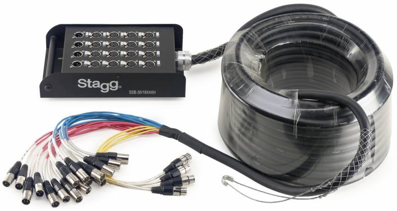 MANGUERA STAGG 16 ENTRADAS XLR-4 SALIDAS XLR-CON CABLE MULTICORE-30 METROS