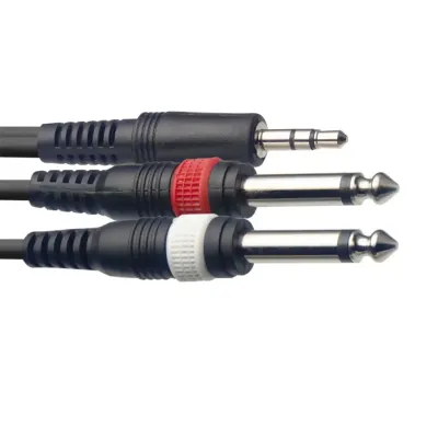 CABLE STAGG MINIPLUG STEREO-DOS PLUGS 1mts
