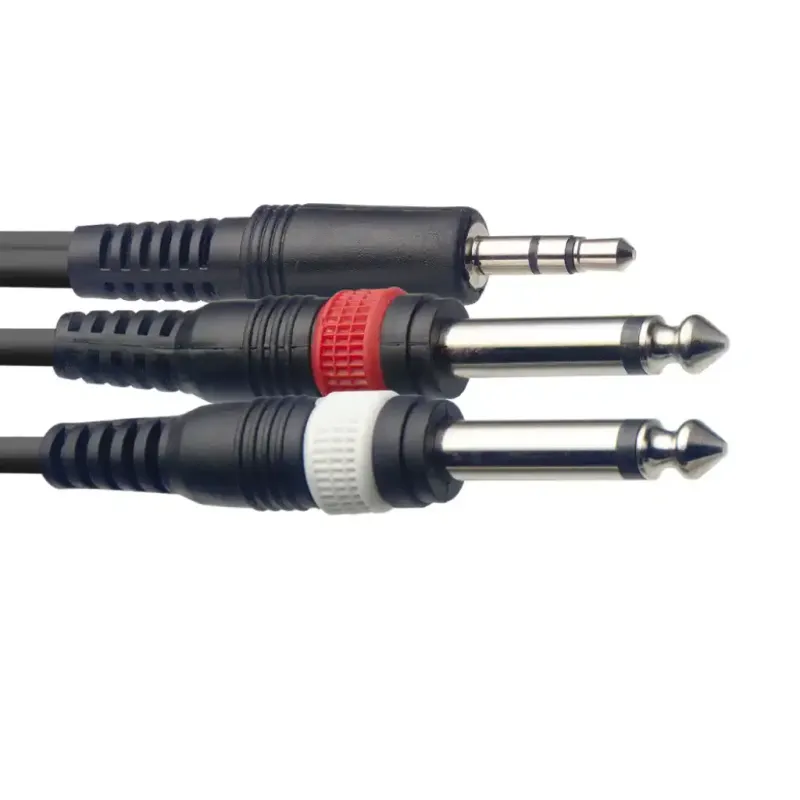 CABLE STAGG MINIPLUG STEREO-DOS PLUGS 1mts