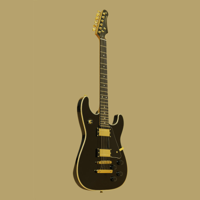 GUITARRA ELECTRICA STAGG 30 ANIVERSARIO MIX LES PAUL STRATOCASTER-COLOR NEGRO