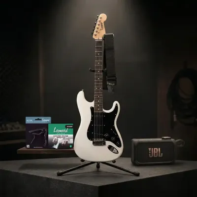 SET GUITARRA ELECTRICA LE362WH CON AMPLIFICADOR JBLBANDBOXSOLO +LNDSGU+GCCUBK+SGC3+SLE009+BJA006BK