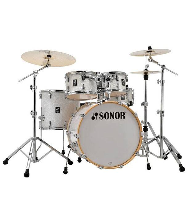 BATERIA SONOR AQ2 STAGE MAPLE-22x17.5-10x7-12x8-16x15-RED.MADERA 14x6-COLOR WHITE PEARL