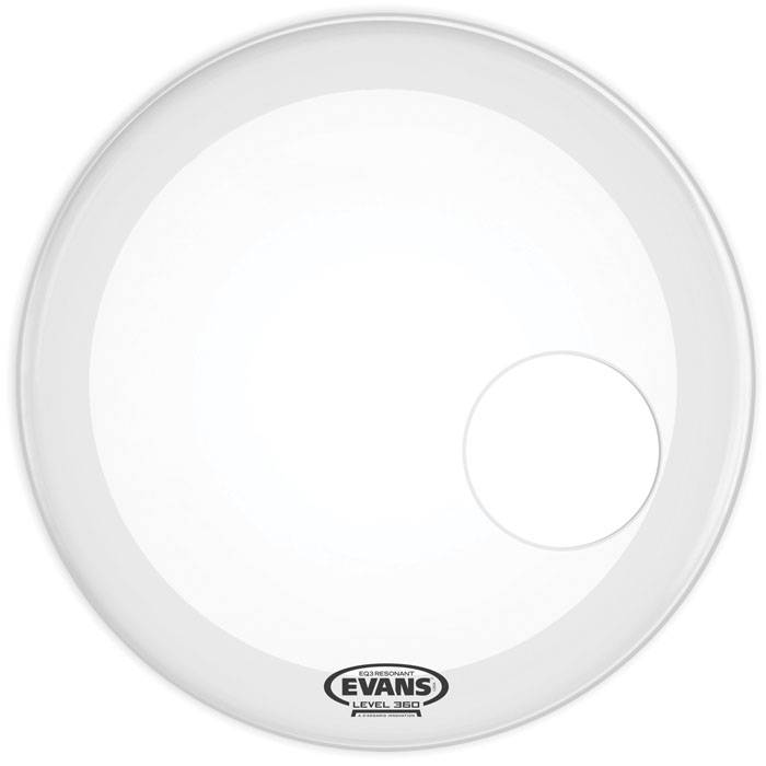 PARCHE EVANS 22 EQ3 SMOOTH RESONADOR BLANCO CAPA SIMPLE 7.5MM CON AGUJERO