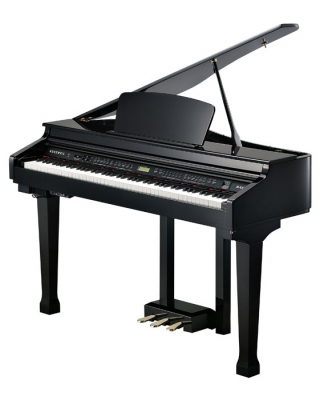 KAG100BP GRAND PIANO KURZWEIL DIGITAL 88 NOTAS TECLAS DE MADERA-200 SONIDOS-BLUETOOTH-4 PARLANTES-BANQUETA INCLUIDA-COLOR NEGRO